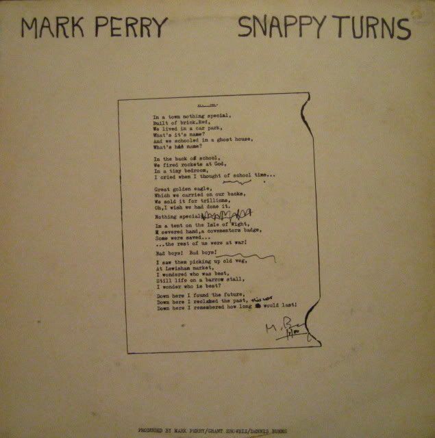 英LP Mark Perry Snappy Turns DLP06 DEPTFORD 凍り付い FUN